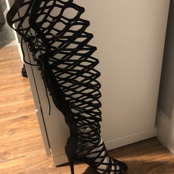 Fashion Thirsty Lace Up/Zip Up Knee High Shoe - Picture 5 of 7